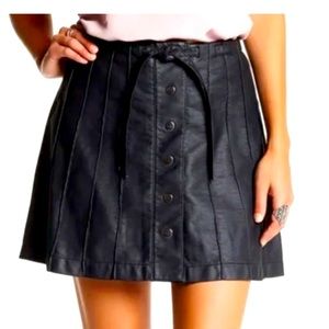 Free People Vegan Leather Mini Skirt
